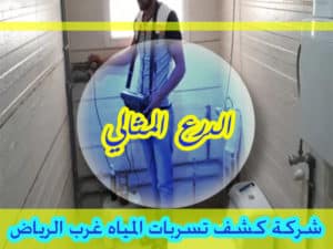 شركة كشف تسربات المياه غرب الرياض